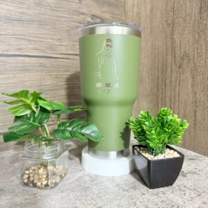 02.แก้วสแตนเลส เก็บร้อน-เย็น แบบขอบเงิน ขนาด 30 ออนซ์