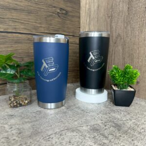 01.แก้วสแตนเลส เก็บร้อน-เย็น แบบขอบเงิน ขนาด 20 ออนซ์