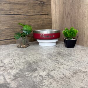 01.ชามสแตนเลสใส่อาหาร/น้ำ ของสุนัข ทรงกลม ขนาด 18 ออนซ์