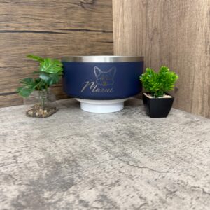 04.ชามสแตนเลสใส่อาหาร/น้ำ ของสุนัข ทรงกลม ขนาด 64 ออนซ์